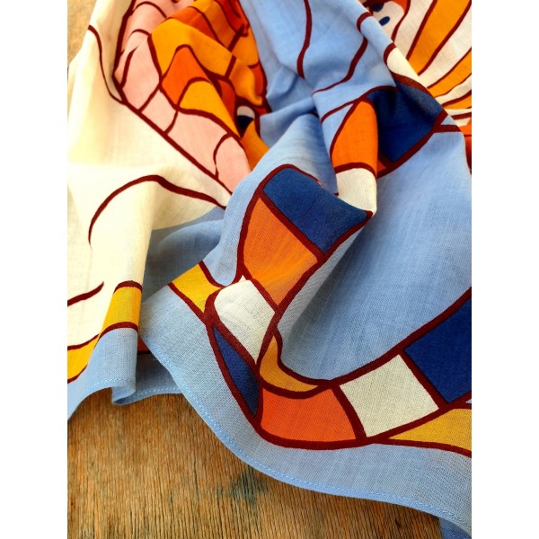 Inoui Editions medvilnės skara CERFS VOLANTS ORANGE